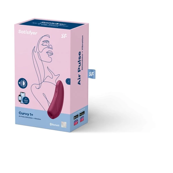 Satisfyer Curvy 1+ Rose Red  - Soniczny Wibrator łechtaczkowy sterowany aplikacją