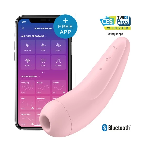 Satisfyer Curvy 2+ Pink  - Soniczny Wibrator łechtaczkowy sterowany aplikacją