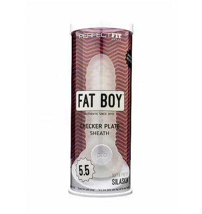 Perfect Fit Fat Boy Checker Box Sheath Clear 5,5&quot;- nakładka na penisa