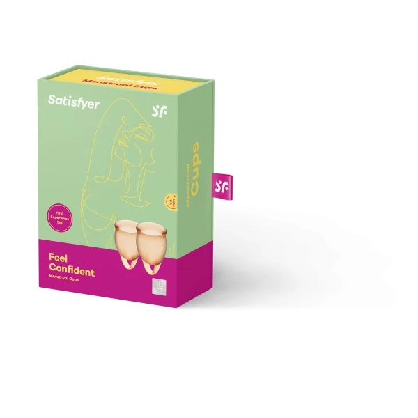 Satisfyer Feel Confident Menstrual Cup Set Orange - Kubeczki menstruacyjne