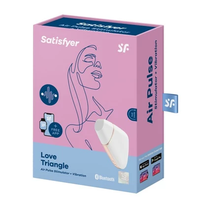 Satisfyer Love Triangle White  - Wibrator łechtaczkowy sterowany aplikacją