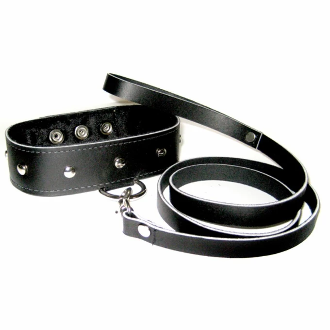 Sportsheets Leather Collar &amp; Leash Set - Obroża i smycz