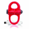 The Screaming O Charged Yoga Vibe Ring Red - Wibrujący pierścień erekcyjny, Czerwony