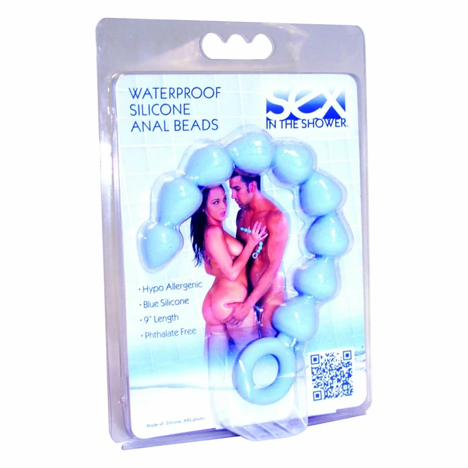 Sex In The Shower Sex in the Shower Blue Silicone Anal Beads - Koraliki analne