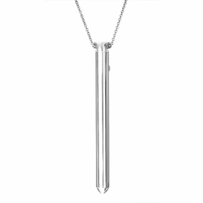 Crave Vesper Vibrator Necklace -Miniwibrator w kształcie naszyjnika, Srebrny