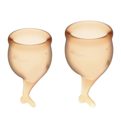 Satisfyer Feel Secure Menstrual Cup Set Orange - Kubeczki menstruacyjne