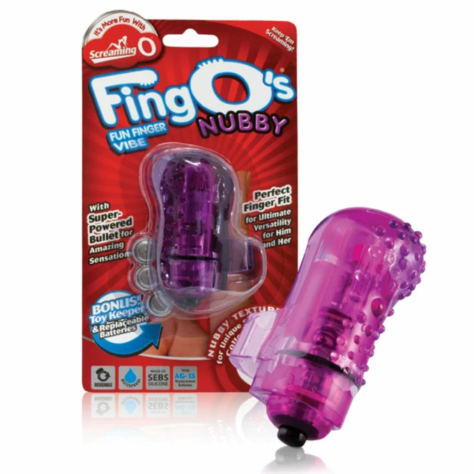 The Screaming O The FingO Nubby Purple - Wibrator na palec , Fioletowy