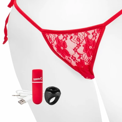 The Screaming O Charged Remote Control Panty Vibe Red - Zdalnie sterowany wibrator do majtek , Czerwony