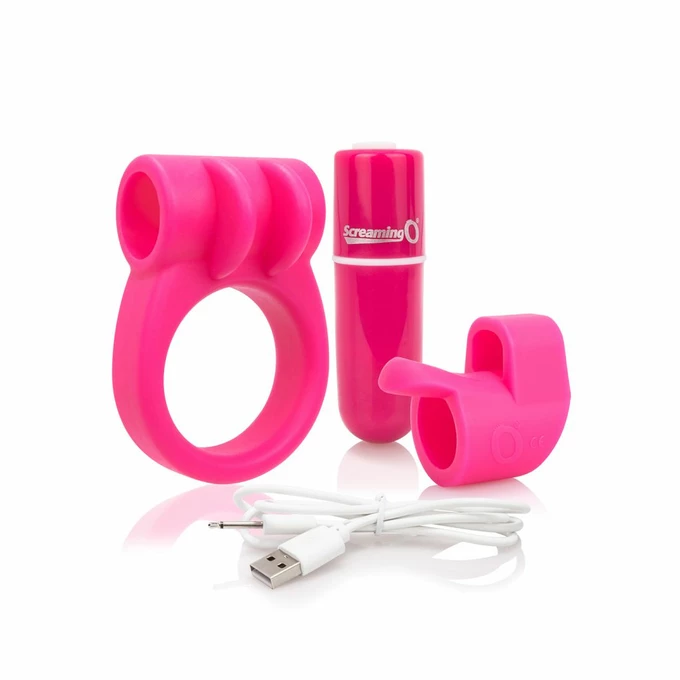 The Screaming O Charged CombO Kit #1 Pink - Zestaw akcesoriów , Różowy