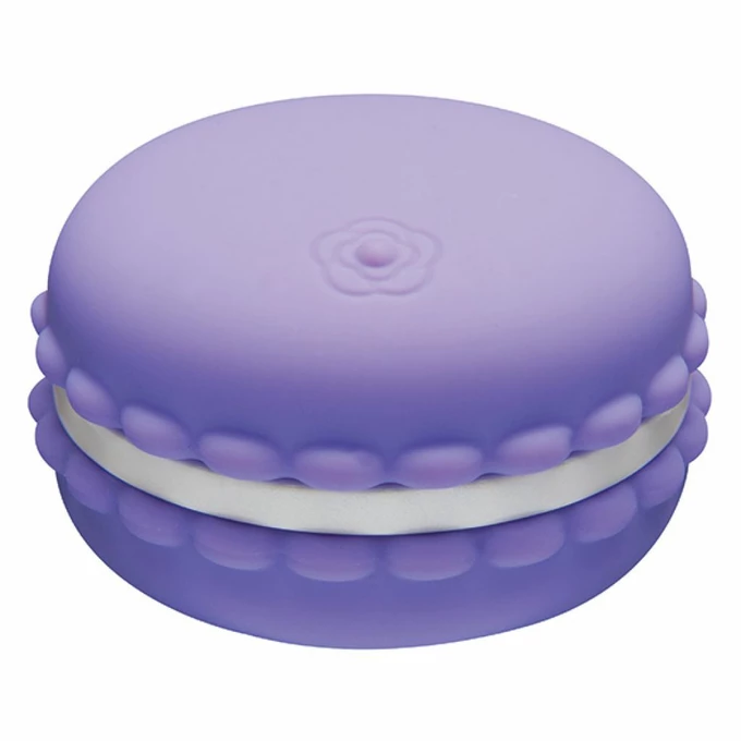Kawaii Macaroon Massager Blackcurrant Violet - Miniwibrator w kształcie ciasteczka, Fioletowy