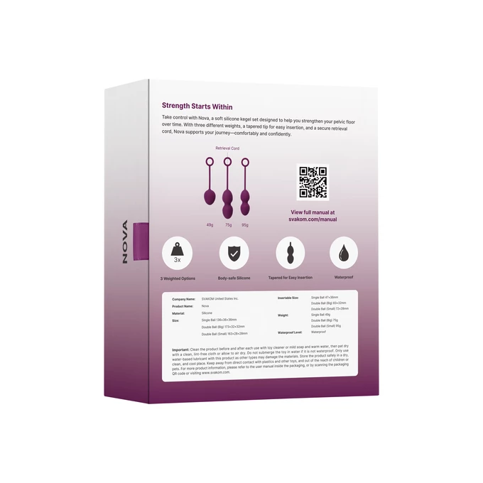Svakom Nova Kegel Balls Violet - Kulki gejszy, Fioletowy