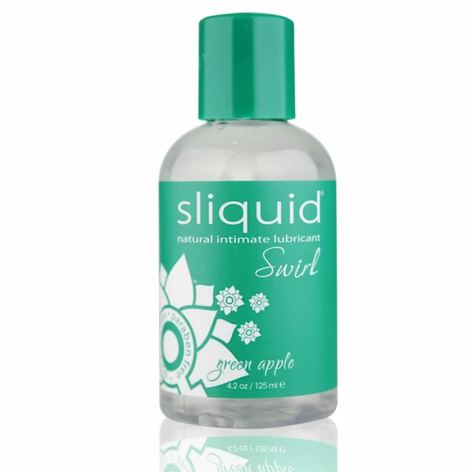 Sliquid Naturals Swirl Lubricant Green Apple 125 ml - Lubrykant na bazie wody o smaku  jabłkowym