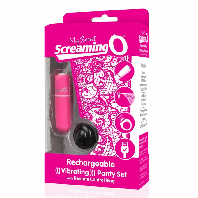 The Screaming O Charged Remote Control Panty Vibe Pink - Zdalnie sterowany wibrator do majtek , Różowy