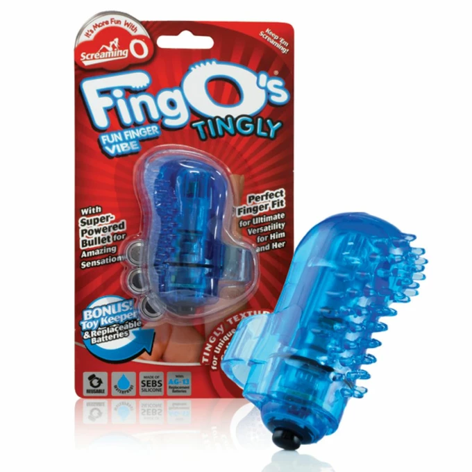 The Screaming O The FingO Tingly Blue - Wibrator na palec , Niebieski