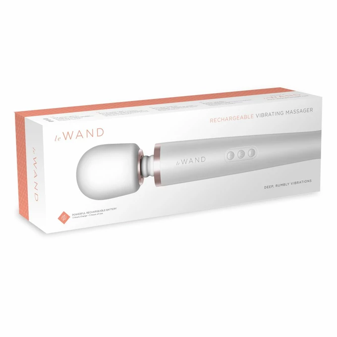 Le Wand Rechargeable Massager Pearl White - Wibrator Wand, biały