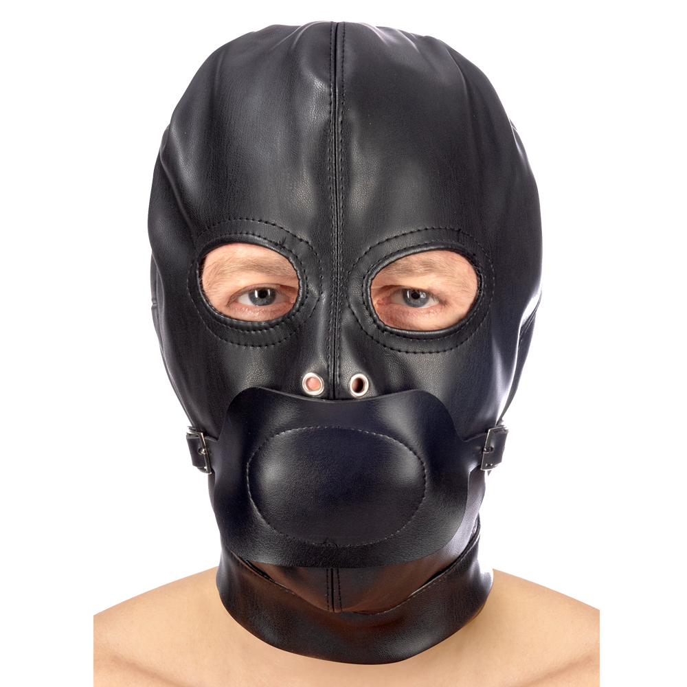 Fetish tentation Hood in leatherette with removable gag - maska bdsm ▶️▶️ DYSKRETNIE ▶️ GWARANCJA ▶️ PRZESYŁKA 24h ▶️