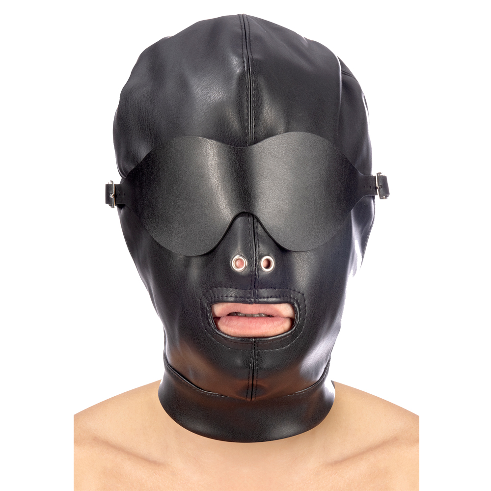 Fetish tentation Hood in leatherette with removable mask - maska bdsm ▶️▶️ DYSKRETNIE ▶️ GWARANCJA ▶️ PRZESYŁKA 24h ▶️