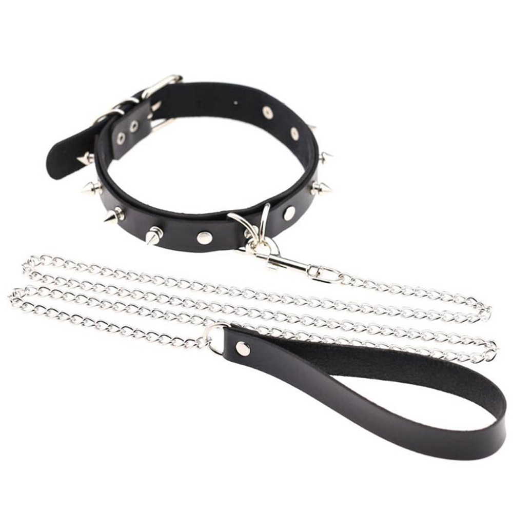 Fetish tentation Choker Spikes and Leash - Obroża ze smyczą ▶️▶️ DYSKRETNIE ▶️ GWARANCJA ▶️ PRZESYŁKA 24h ▶️