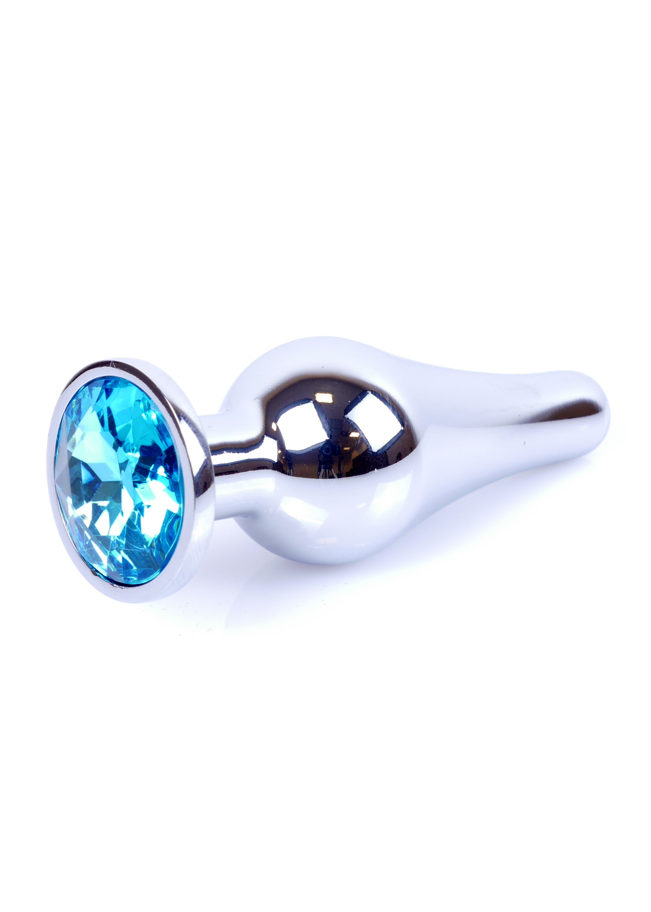 Boss Series Jewellery Silver Butt Light Blue - Korek analny, błękitny ⚫ DARMOWA DOSTAWA od 299zł ⚫ DYSKRETNA PRZESYŁKA 24H Z POLSKI ⚫