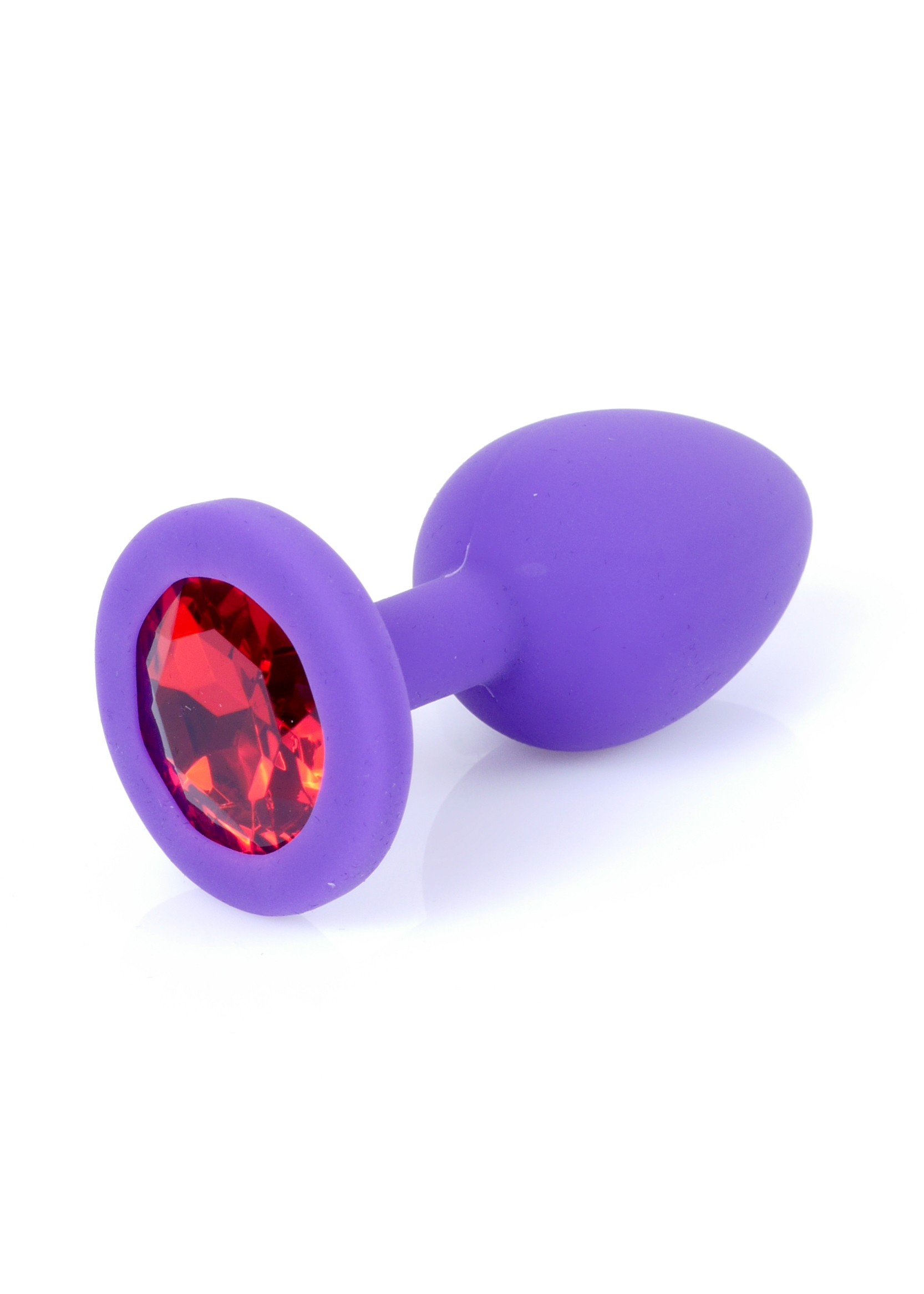 Boss Series Jewellery Purple Silikon Plug Small Red Diamond - Korek analny, fioletowy ▶️▶️ DYSKRETNIE ▶️ GWARANCJA ▶️ PRZESYŁKA 24h ▶️