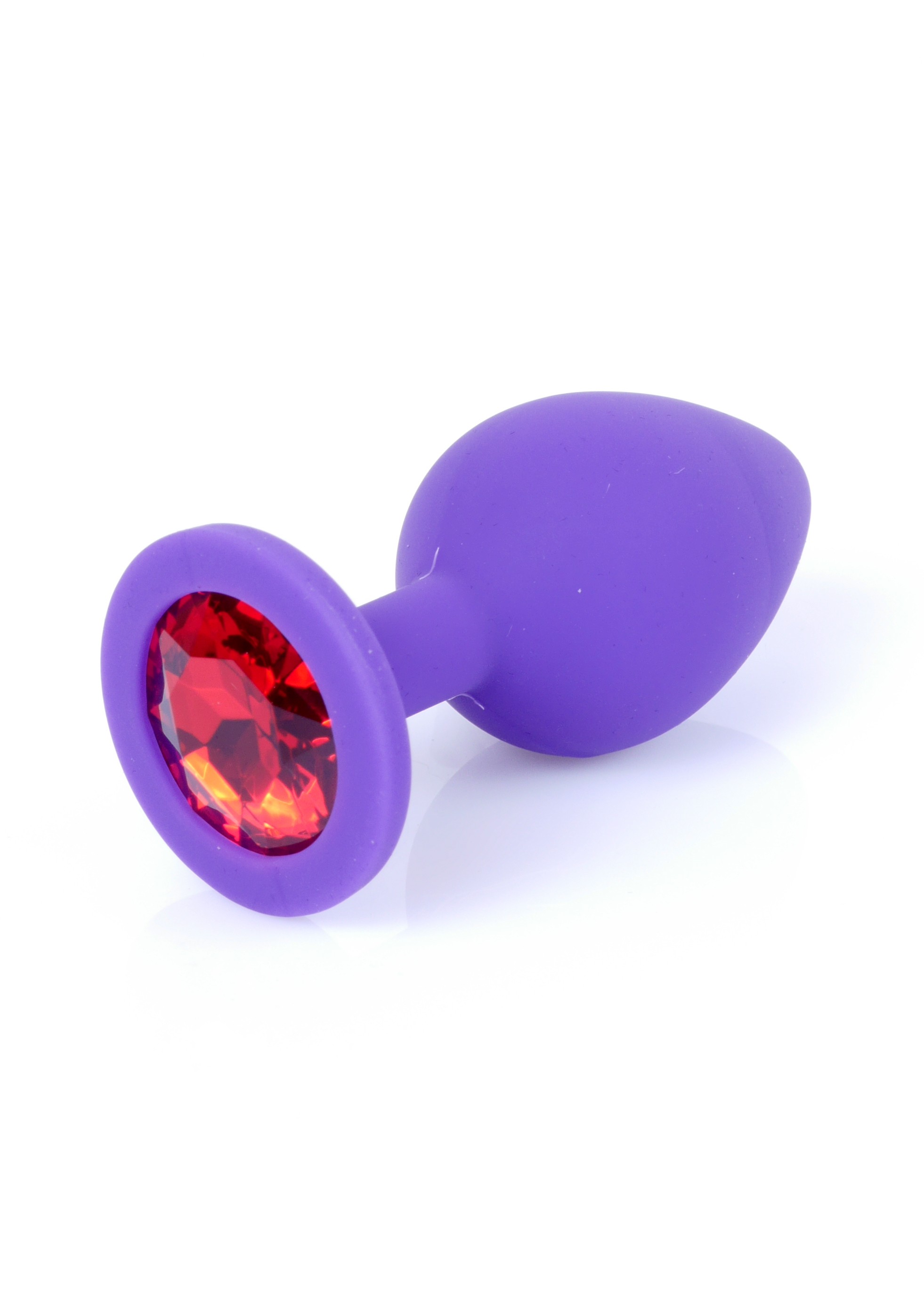 Boss Series Jewellery Purple Silikon Plug Medium Red Diamond - Korek analny, fioletowy ▶️▶️ DYSKRETNIE ▶️ GWARANCJA ▶️ PRZESYŁKA 24h ▶️