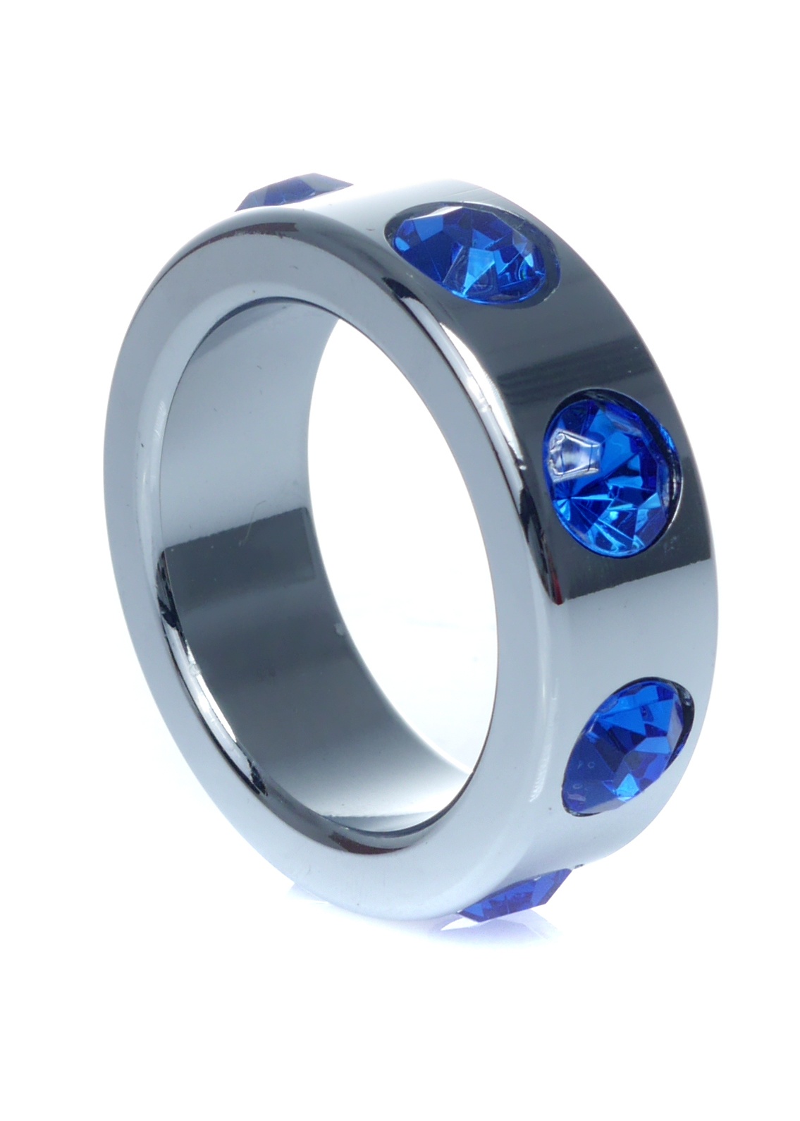 Boss Series Metal Ring Dark Blue Diamonds S - Metalowy pierścień erekcyjny ⚫ DARMOWA DOSTAWA od 299zł ⚫ DYSKRETNA PRZESYŁKA 24H Z POLSKI ⚫