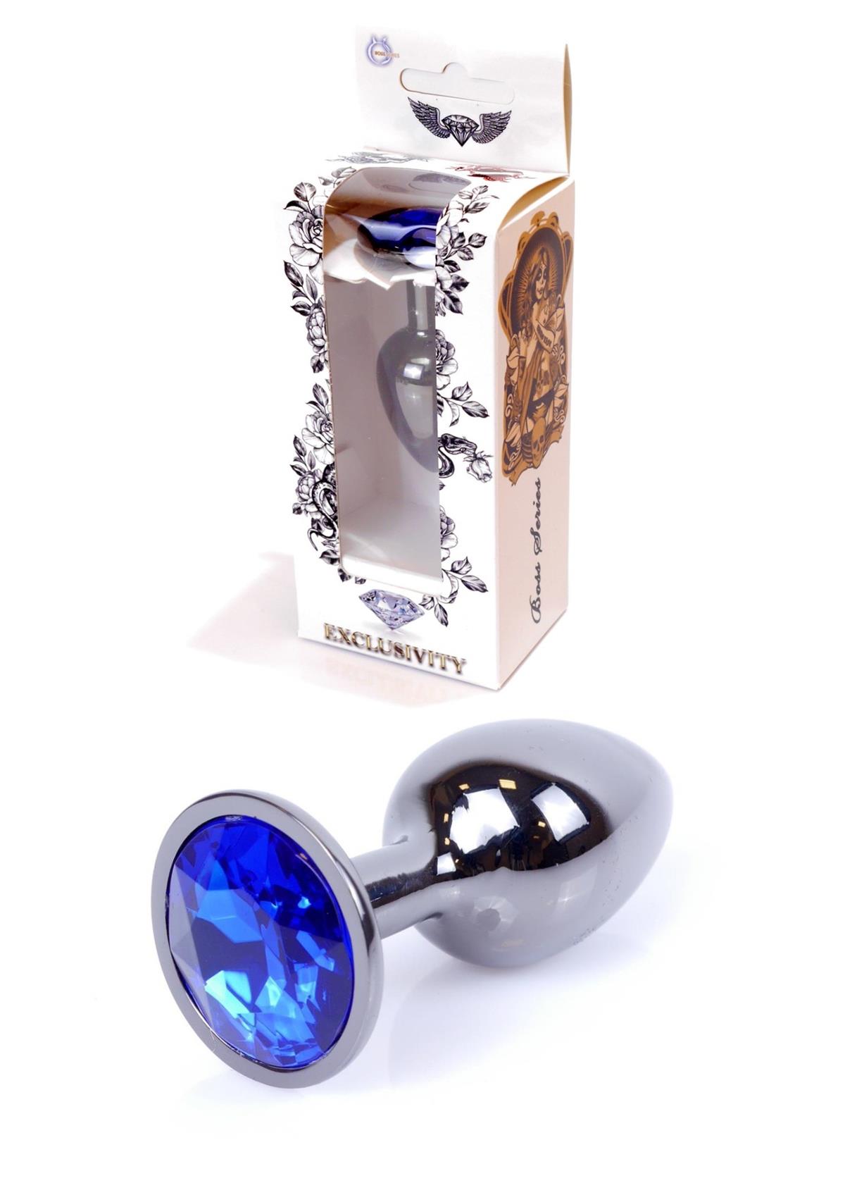 Boss Series Jewellery Dark Silver Dark Blue - Korek analny, niebieski ⚫ DARMOWA DOSTAWA od 299zł ⚫ DYSKRETNA PRZESYŁKA 24H Z POLSKI ⚫