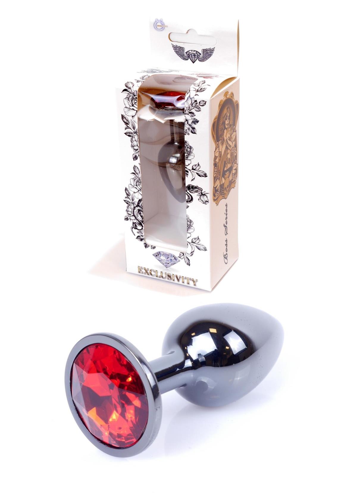 Boss Series Jewellery Dark Silver Red - Korek analny, czerwony ⚫ DARMOWA DOSTAWA od 299zł ⚫ DYSKRETNA PRZESYŁKA 24H Z POLSKI ⚫