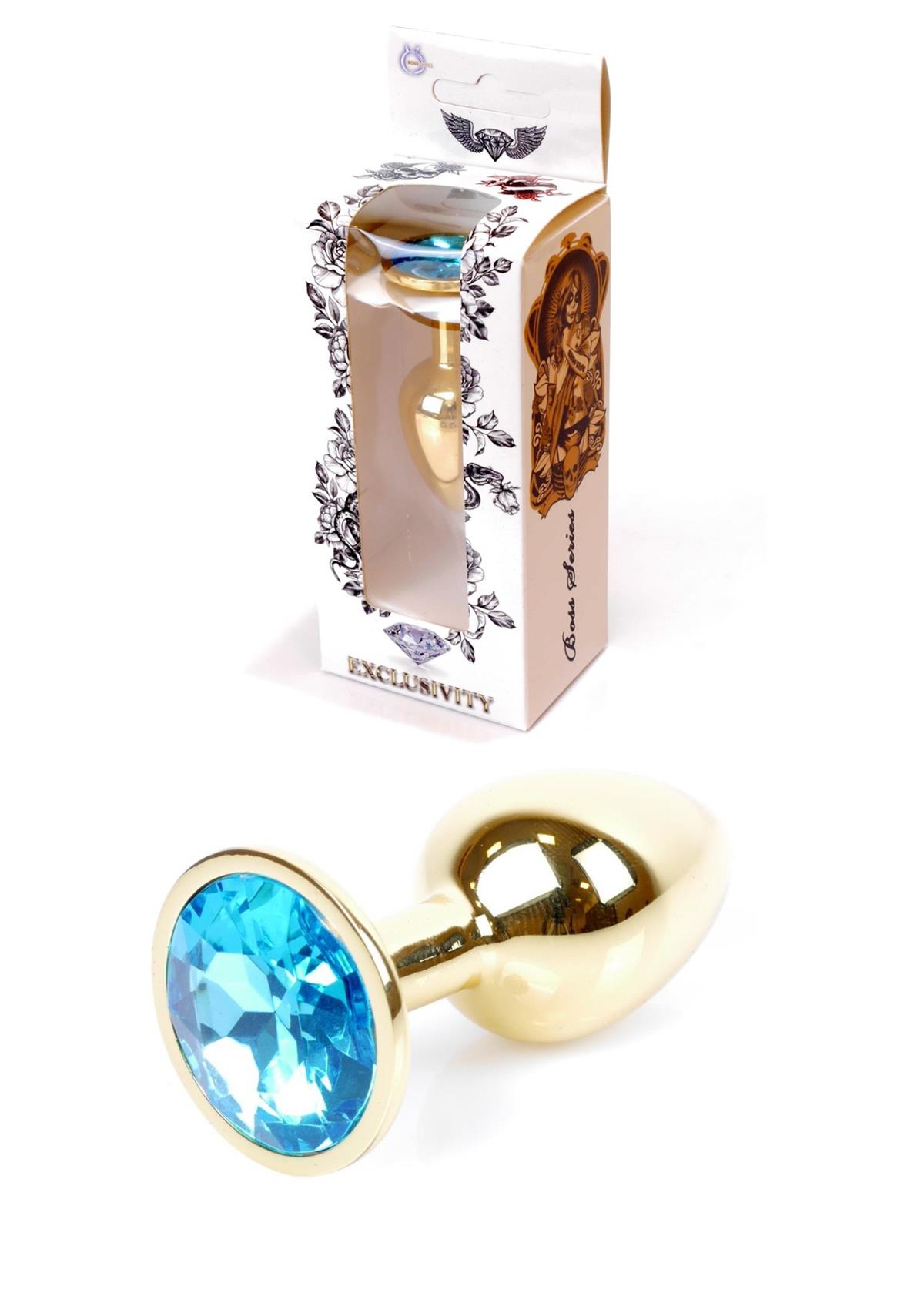 Boss Series Jewellery Gold Light Blue - Korek analny, błękitny ▶️▶️ DYSKRETNIE ▶️ GWARANCJA ▶️ PRZESYŁKA 24h ▶️