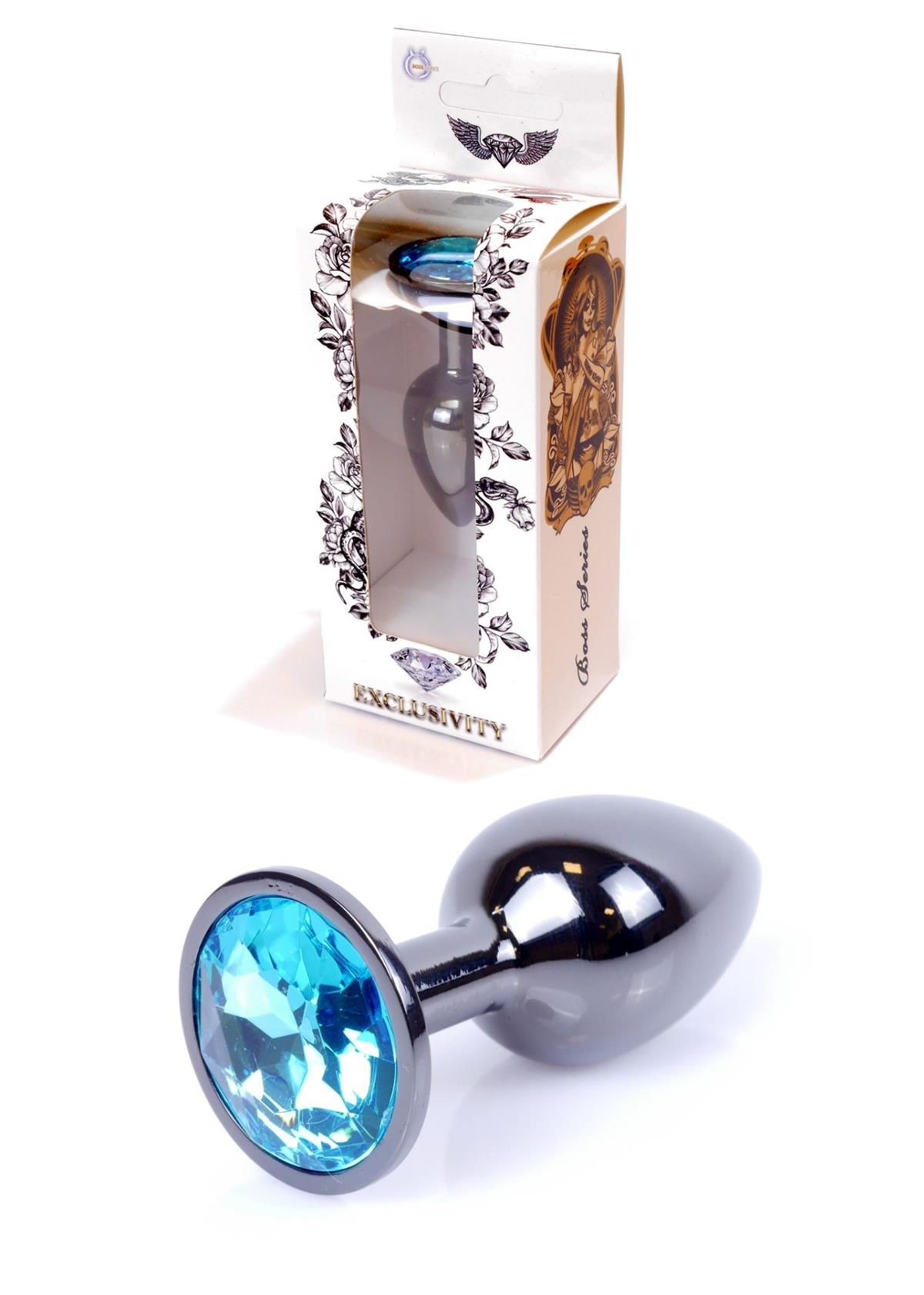 Boss Series Jewellery Dark Silver Light Blue - Korek analny, błękitny ▶️▶️ DYSKRETNIE ▶️ GWARANCJA ▶️ PRZESYŁKA 24h ▶️