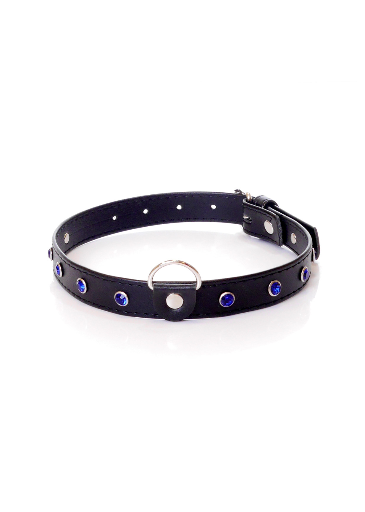 Fetish Fantasy Collar 2 Cm Navy Blue Crystal - Obroża na szyje, Czarno-niebieska ▶️▶️ DYSKRETNIE ▶️ GWARANCJA ▶️ PRZESYŁKA 24h ▶️