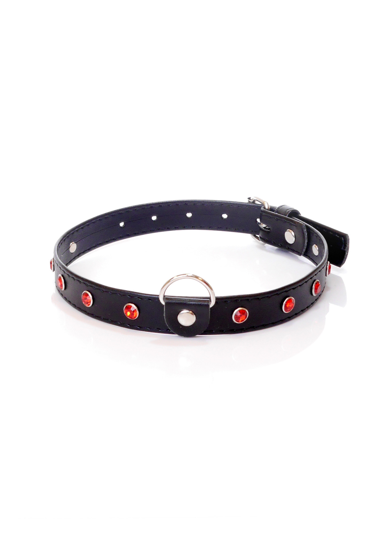 Fetish Fantasy Collar 2 Cm. Red Crystal - Obroża na szyje, Czarno-czerwona ▶️▶️ DYSKRETNIE ▶️ GWARANCJA ▶️ PRZESYŁKA 24h ▶️