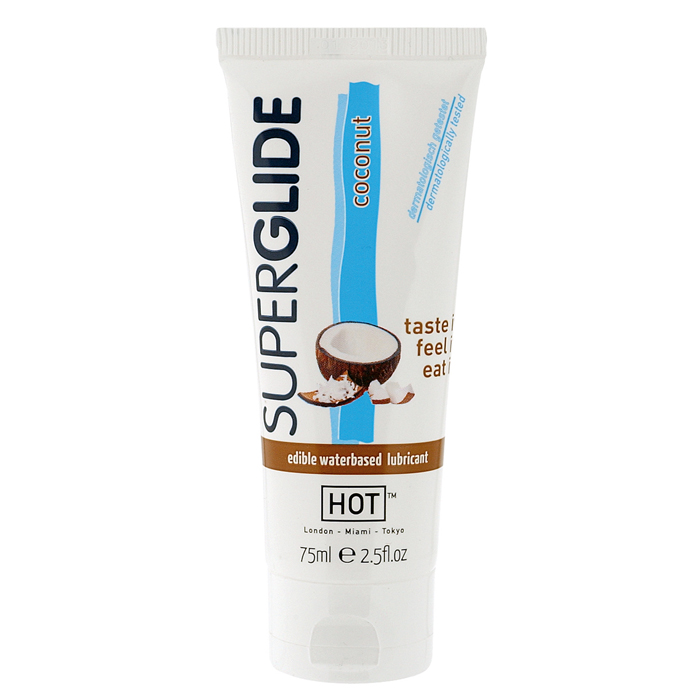HOT Superglide Coconut 75Ml Edible Lubricant Waterbased - Lubrykant na bazie wody, kokosowy ▶️▶️ DYSKRETNIE ▶️ GWARANCJA ▶️ PRZESYŁKA 24h ▶️