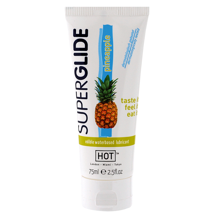 HOT Superglide Pineapple 75Ml Edible Lubricant Waterbased - Lubrykant na bazie wody, ananasowy ▶️▶️ DYSKRETNIE ▶️ GWARANCJA ▶️ PRZESYŁKA 24h ▶️