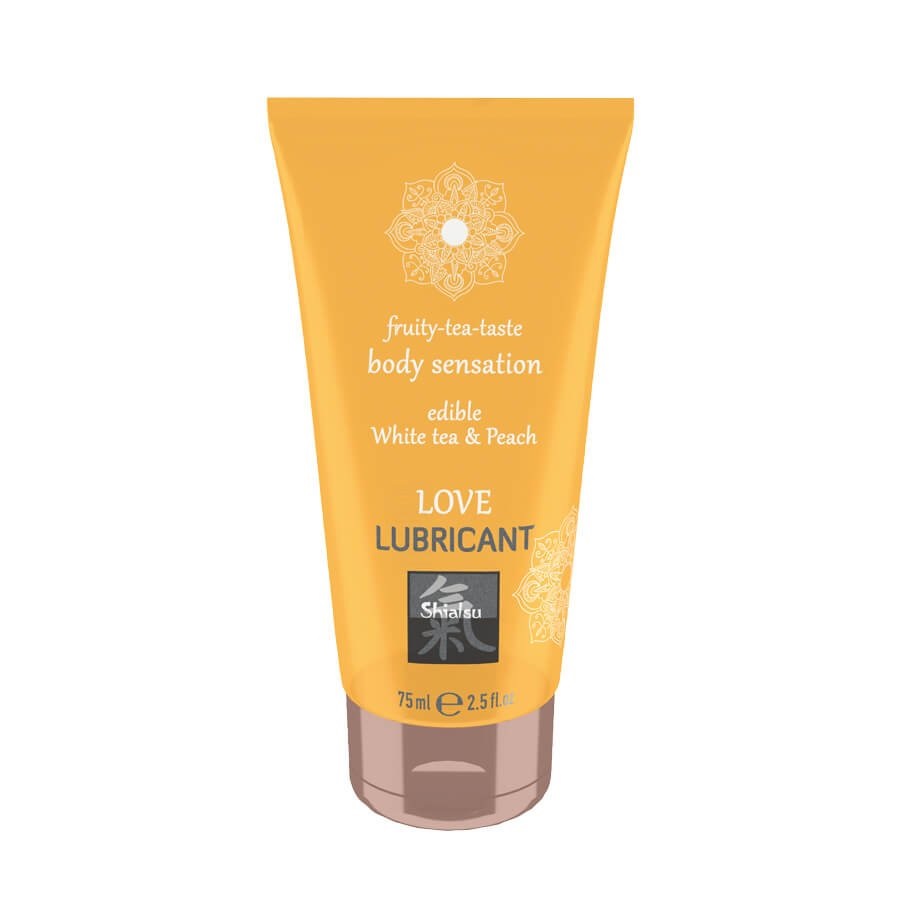 HOT Shiatsu Love Lubricant Edible White Tea & Peach - Lubrykant na bazie wody o smaku herbaty i brzoskwini
