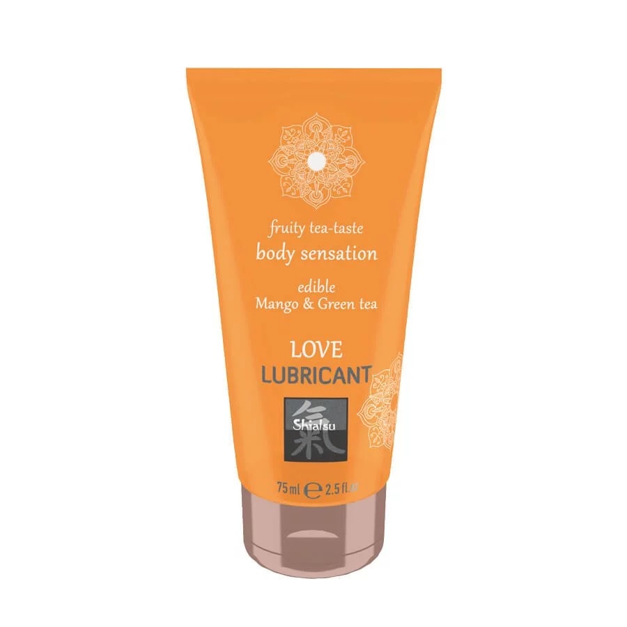 HOT Shiatsu Love Lubricant Edible Mango & Green Tea - Lubrykant ba bazie wody o smaku mango i zielonej herbaty