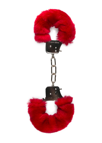 Easy Toys Furry Handcuffs Red - Kajdanki z futerkiem, czerwone ▶️▶️ DYSKRETNIE ▶️ GWARANCJA ▶️ PRZESYŁKA 24h ▶️