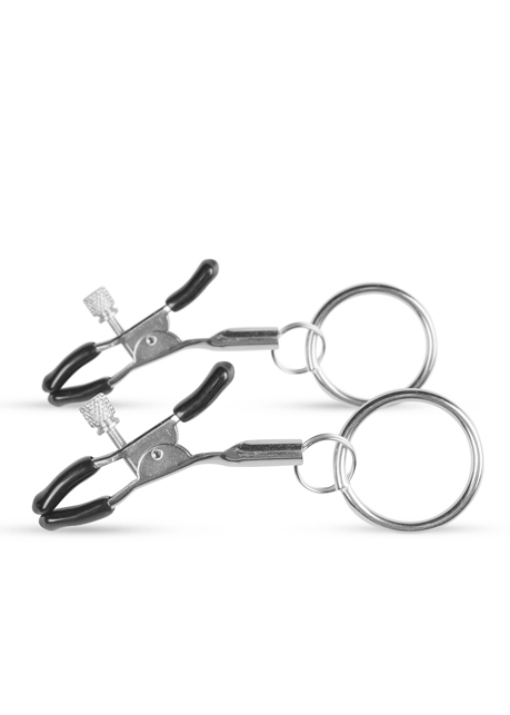 Easy Toys Metal Nipple Clamps With Ring - Zaciski do sutków ▶️▶️ DYSKRETNIE ▶️ GWARANCJA ▶️ PRZESYŁKA 24h ▶️