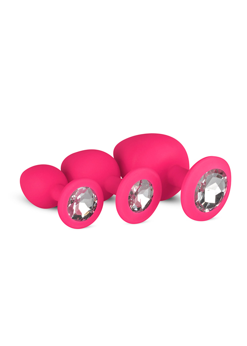 Easy Toys Diamond Plug Set Pink - Zestaw korków analnych, różowy ▶️▶️ DYSKRETNIE ▶️ GWARANCJA ▶️ PRZESYŁKA 24h ▶️