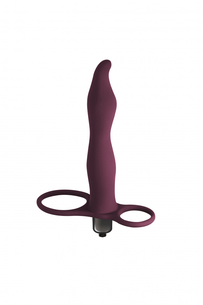 Lola Toys Strap On Pure Passion Flirtini Wine Red - Podwójny pierścień na penisa z dildem, bordowy ▶️▶️ DYSKRETNIE ▶️ GWARANCJA ▶️ PRZESYŁKA 24h ▶️