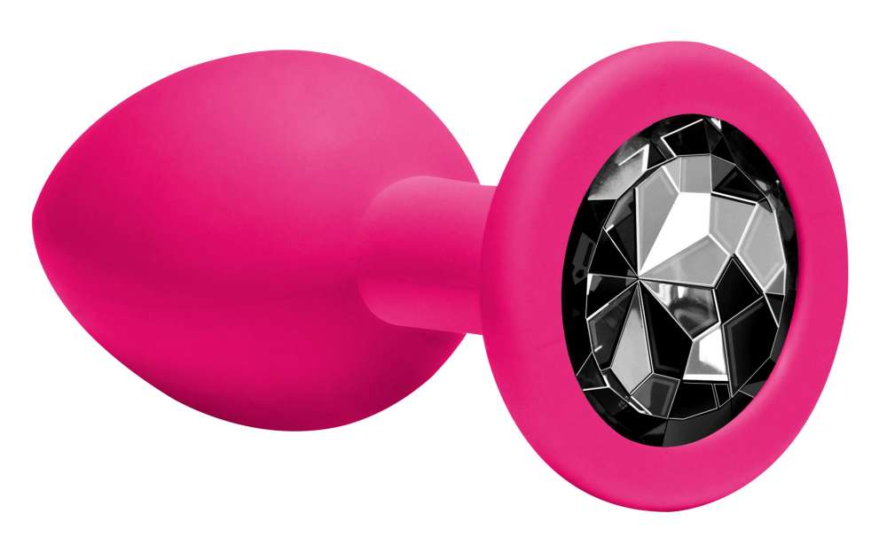 Lola Toys Anal Emotions Cutie Medium Pink Dark Black Crystal - Korek analny z diamentem, czarny