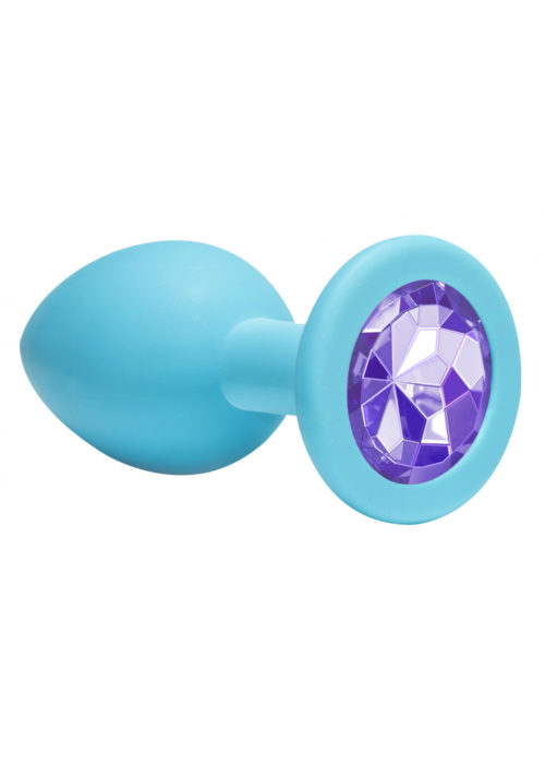 Lola Toys Anal Emotions Cutie Medium Turquoise Light Purple - Korek analny z diamentem, błękitny ▶️▶️ DYSKRETNIE ▶️ GWARANCJA ▶️ PRZESYŁKA 24h ▶️