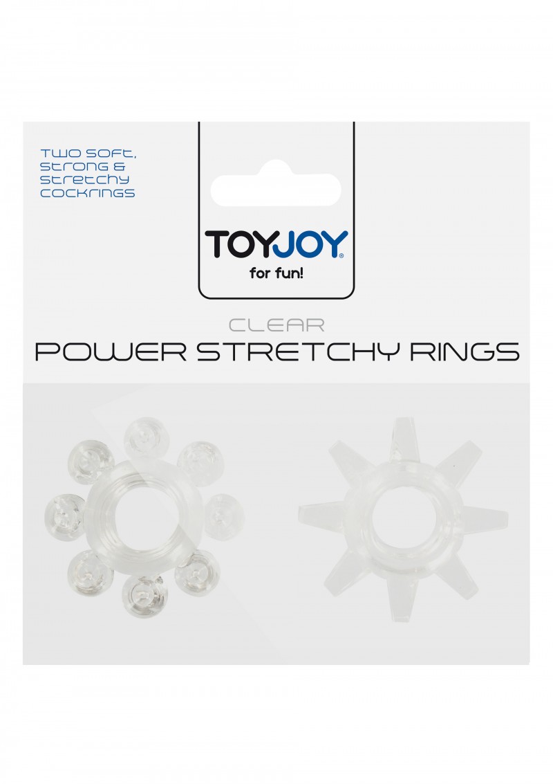 ToyJoy Power Stretchy Rings Clear 2Pcs - Zestaw elastycznych pierścieni erekcyjnych, przezroczyste ▶️▶️ DYSKRETNIE ▶️ GWARANCJA ▶️ PRZESYŁKA 24h ▶️