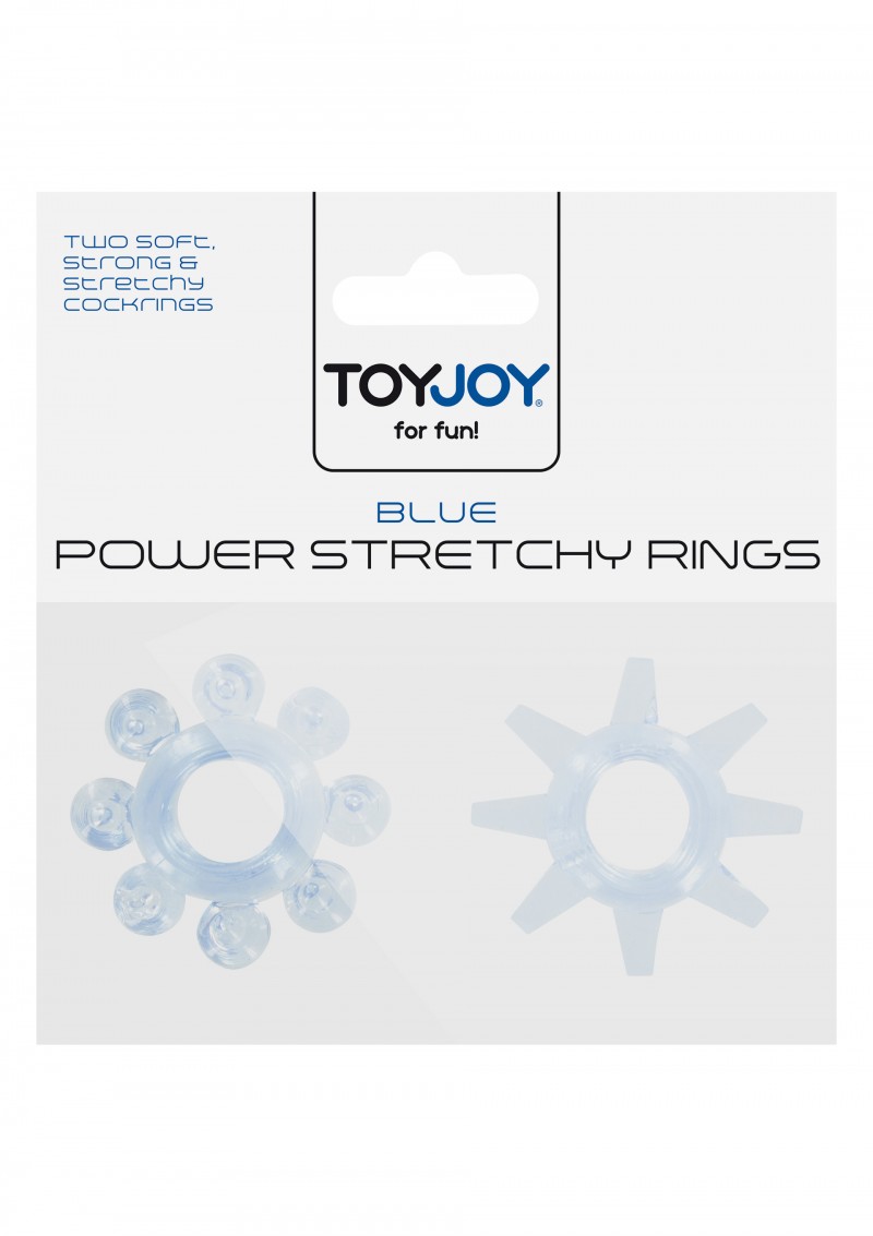 ToyJoy Power Stretchy Rings Blue 2Pcs - Zestaw elastycznych pierścieni erekcyjnych, niebieskie ▶️▶️ DYSKRETNIE ▶️ GWARANCJA ▶️ PRZESYŁKA 24h ▶️