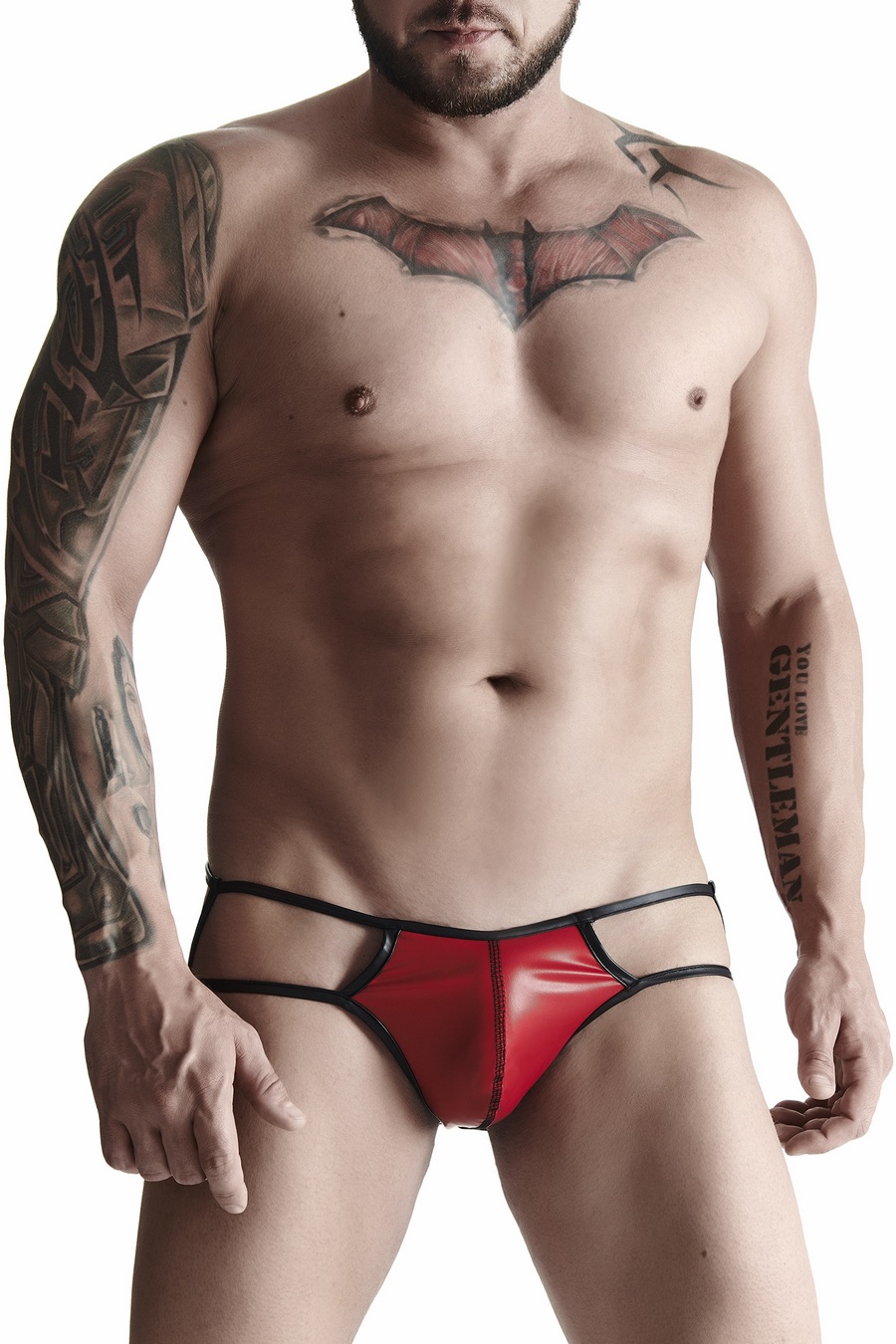 Regnes Men's Wetlook 02 - Męskie stringi, Czerwone Wariant/Rozmiar: M ▶️▶️ DYSKRETNIE ▶️ GWARANCJA ▶️ PRZESYŁKA 24h ▶️