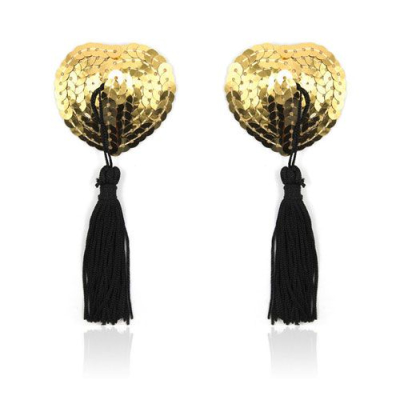 Toyz4lovers Heart Shine Nipples Tassels (Oro) - Nasutniki Złoty ⚫ DARMOWA DOSTAWA od 299zł ⚫ DYSKRETNA PRZESYŁKA 24H Z POLSKI ⚫