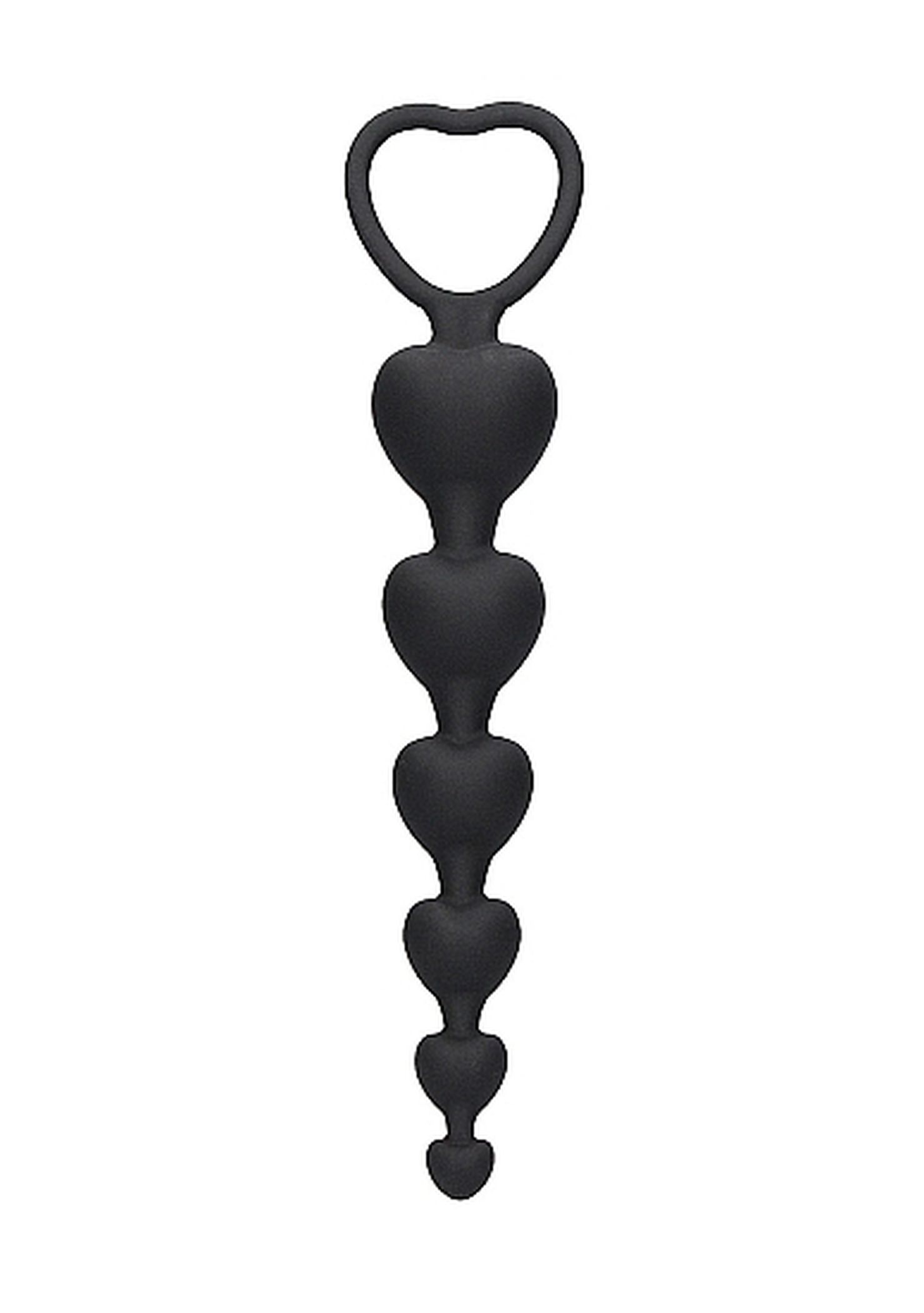 Ouch! Anal Heart Beads Black - Koraliki analne ▶️▶️ DYSKRETNIE ▶️ GWARANCJA ▶️ PRZESYŁKA 24h ▶️