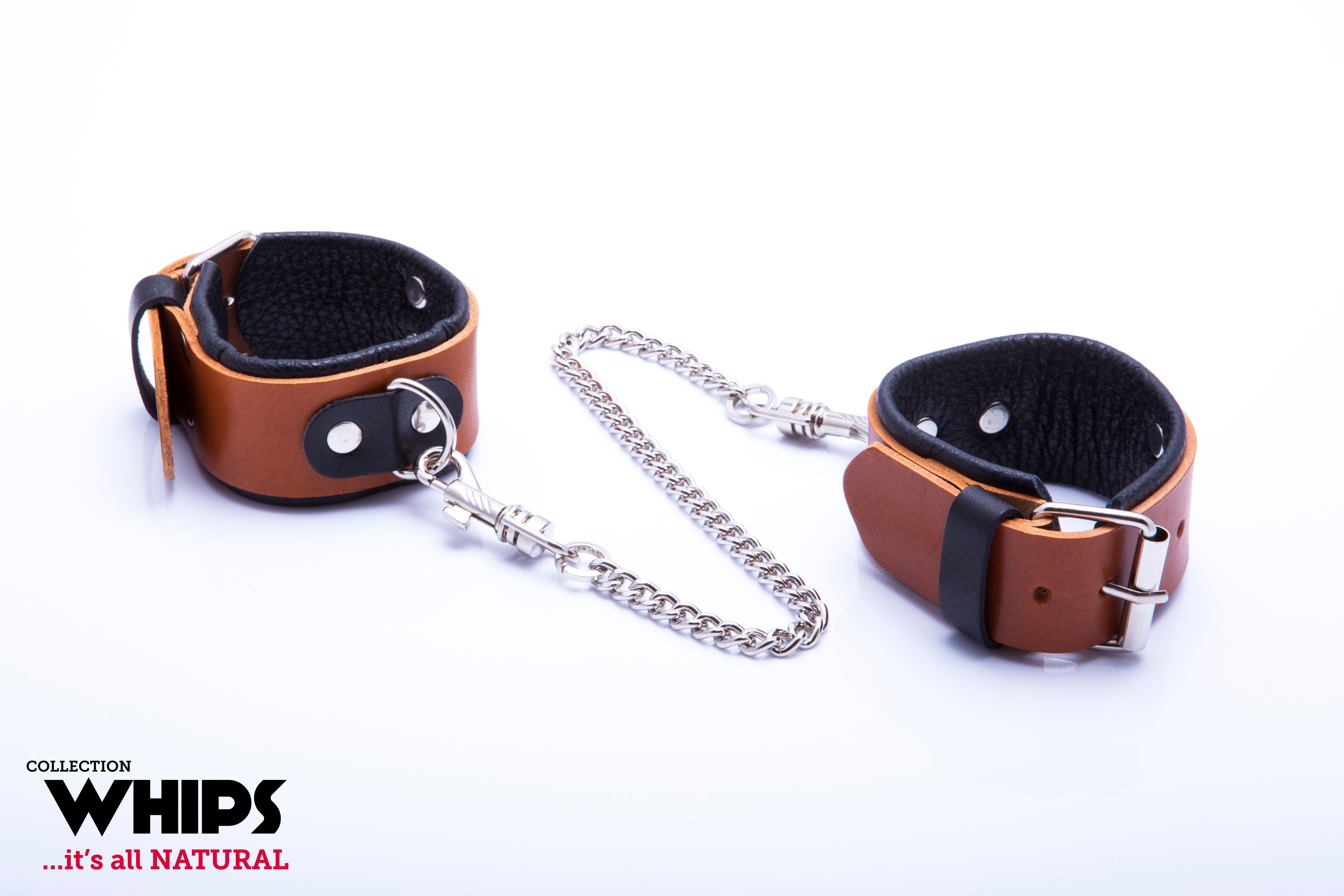 Whips Collection - Kajdanki Damskie Na Ręce, Koniakowe ▶️▶️ DYSKRETNIE ▶️ GWARANCJA ▶️ PRZESYŁKA 24h ▶️