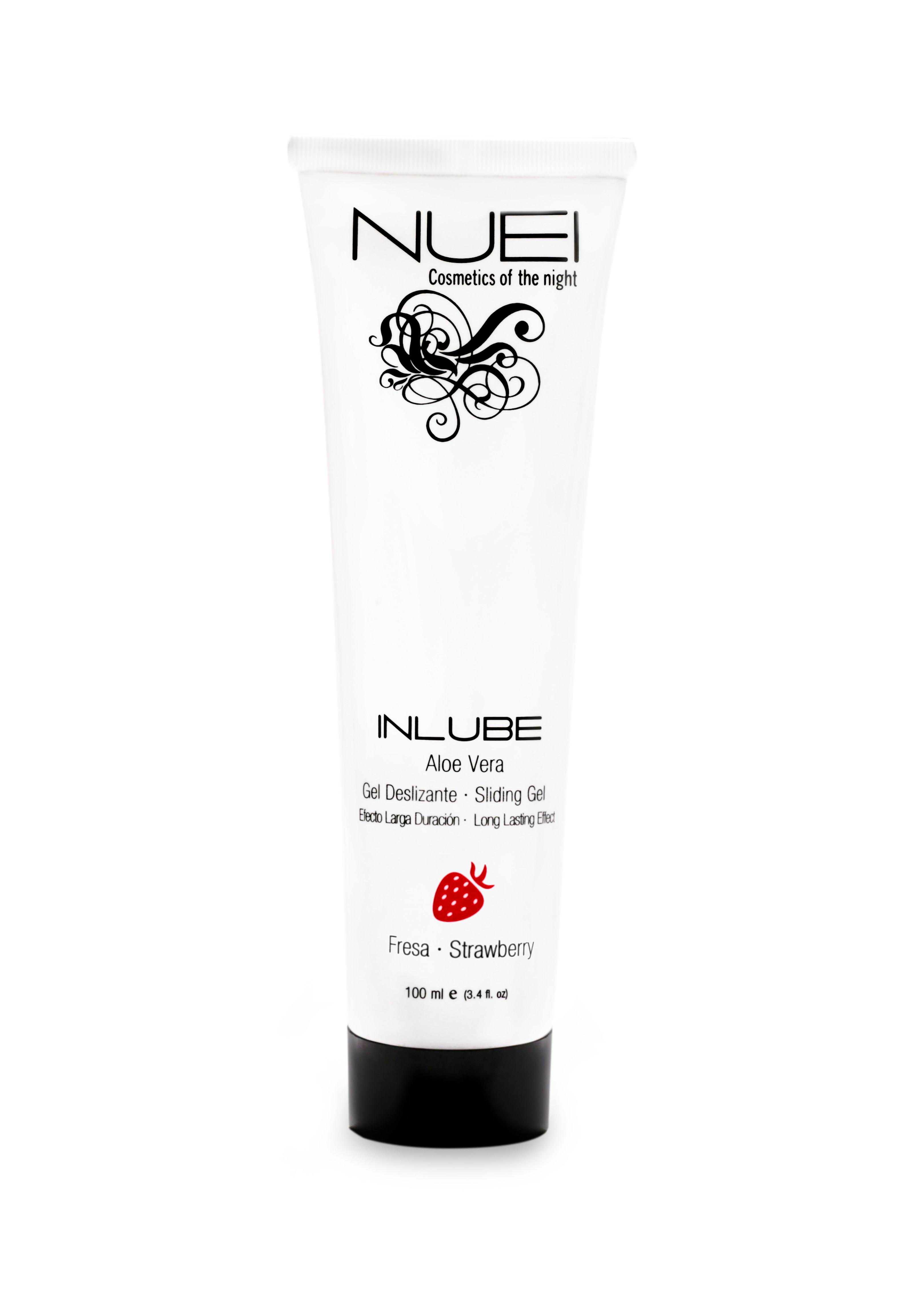 Nuei Inlube Strawberry Water Based Sliding Gel 100Ml - Lubrykant wegański na bazie wody o smaku truskawkowym