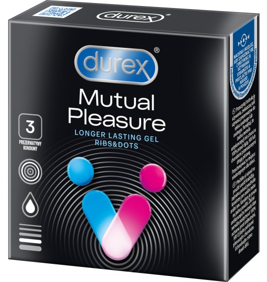 Durex Mutual Pleasure 3szt. - prezerwatywy ⚫ DARMOWA DOSTAWA od 299zł ⚫ DYSKRETNA PRZESYŁKA 24H Z POLSKI ⚫